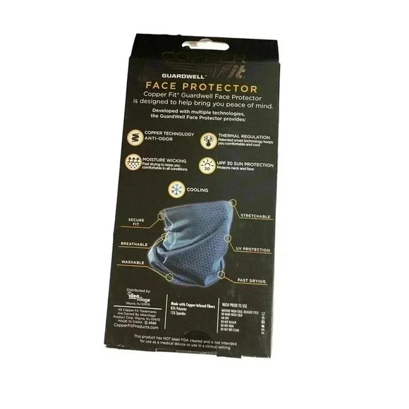 NEW Copper Fit Face Protector Mask Gaiter Adult Blue ONE SIZE LIGHT WEIGHT - Picture 2 of 2
